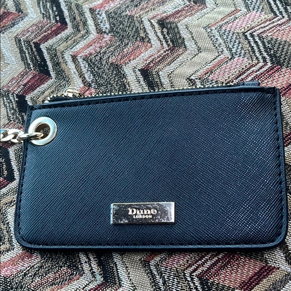 Dune London Black Leather Chain Pouch